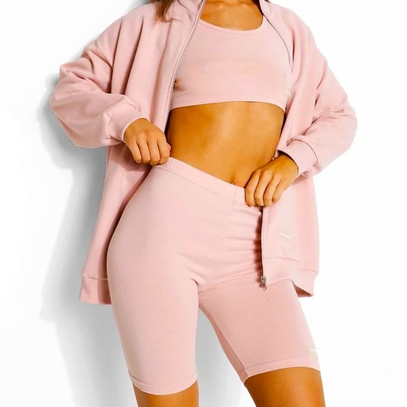 Boohoo Pink 3 Piece Track Suit Set Size 12
